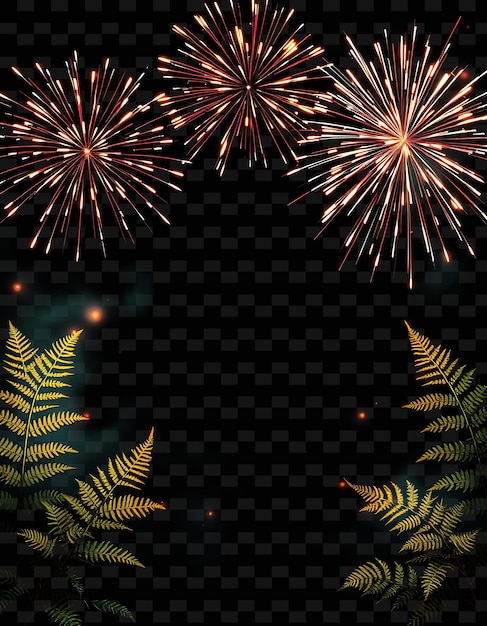 CuadroBright_Firecrackers_Erupt_With_Glowing_Sparks_at_Each_Side_Neon_Ferns_Sway_Around_the_Frame_