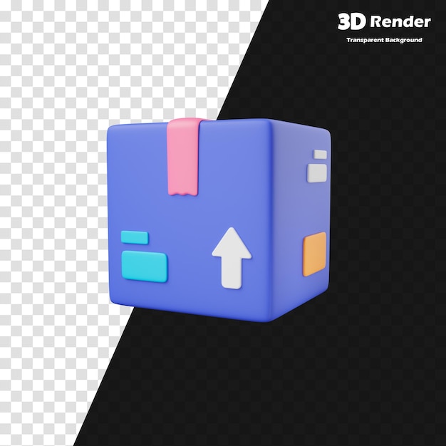 un cube 3D avec le mot 3D dessus