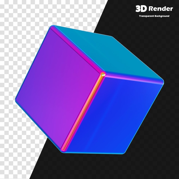 un cube 3D avec les mots 3D imprimés dessus