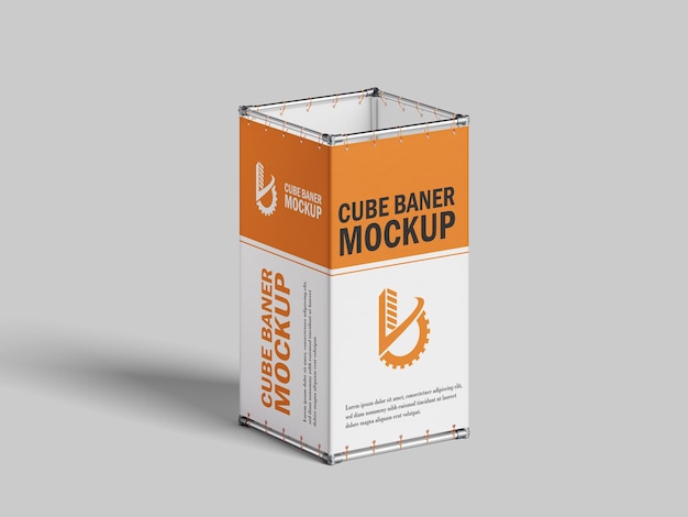 Cube Banner Mockup per la pubblicità e il branding