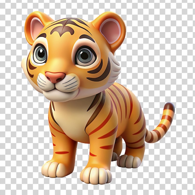 PSD cube de bébé tigre 3d isolé sur un fond transparent