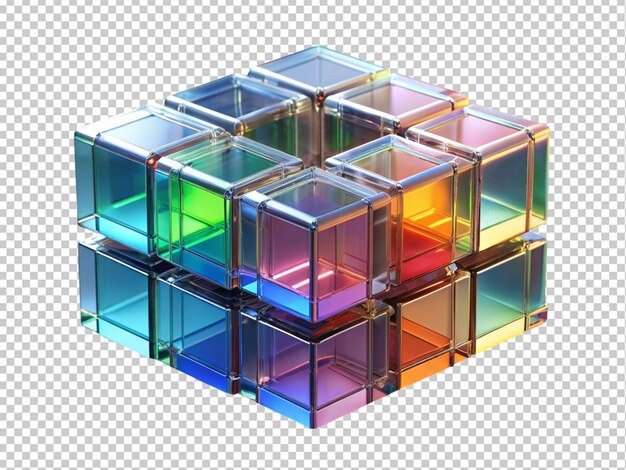 PSD un cube coloré avec des lumières