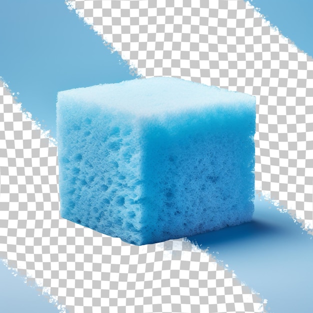 PSD un cube de glace bleue est posé sur une surface à carreaux