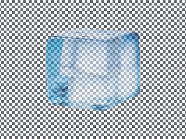 PSD un cube de glace congelé isolé sur un fond transparent