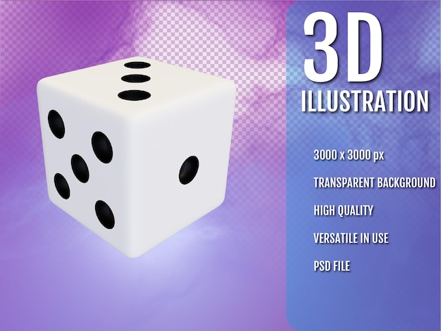 Cube de jeu blanc 3d rebder