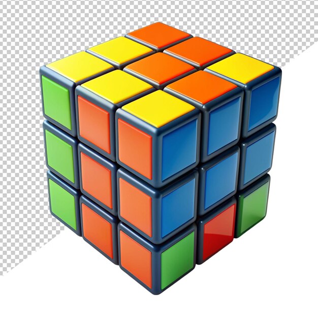 PSD un cube rubik39 coloré sur un fond transparent