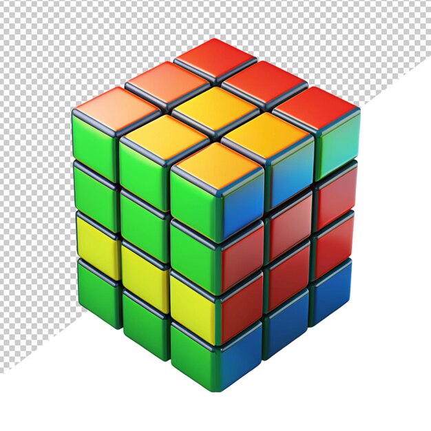 PSD un cube rubik39 coloré sur un fond transparent