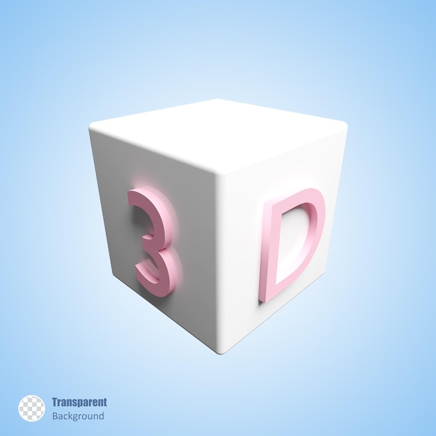 PSD cube de texte 3d dans la conception de rendu 3d