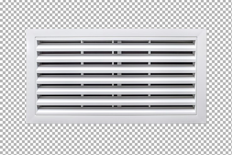 PSD cuberta de ventilação contra uma parede branca limpa em um espaço interno moderno