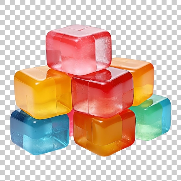 PSD des cubes de bonbons isolés sur un fond transparent png