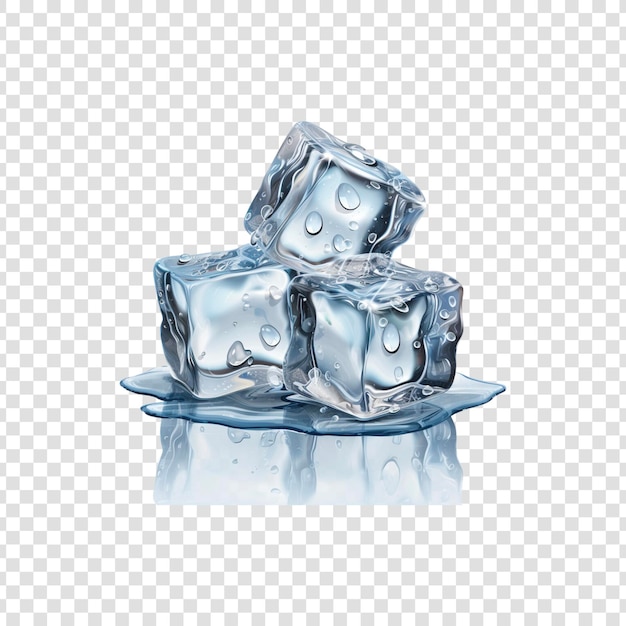 PSD des cubes de glace sur un fond transparent