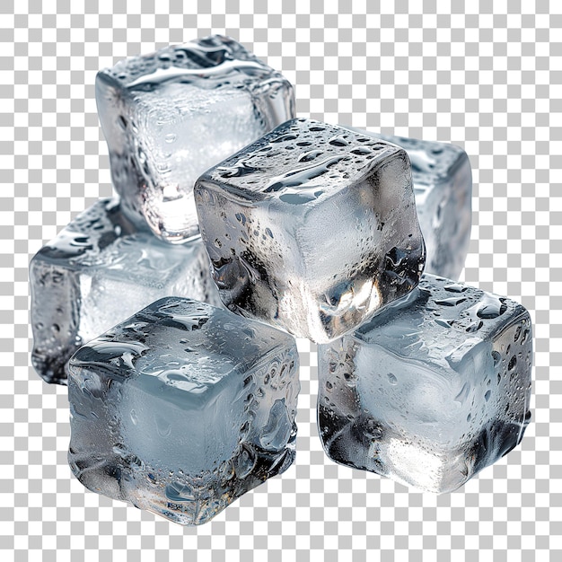 Des cubes de glace isolés sur un fond transparent