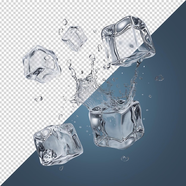 PSD des cubes de glace sont pulvérisés avec de l'eau et de la glace