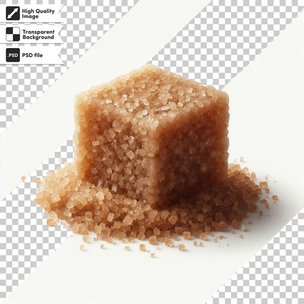 PSD des cubes de sucre brun psd sur fond transparent avec une couche de masque modifiable