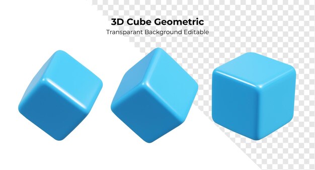 Cubi 3D Forme geometriche isolate su trasparente