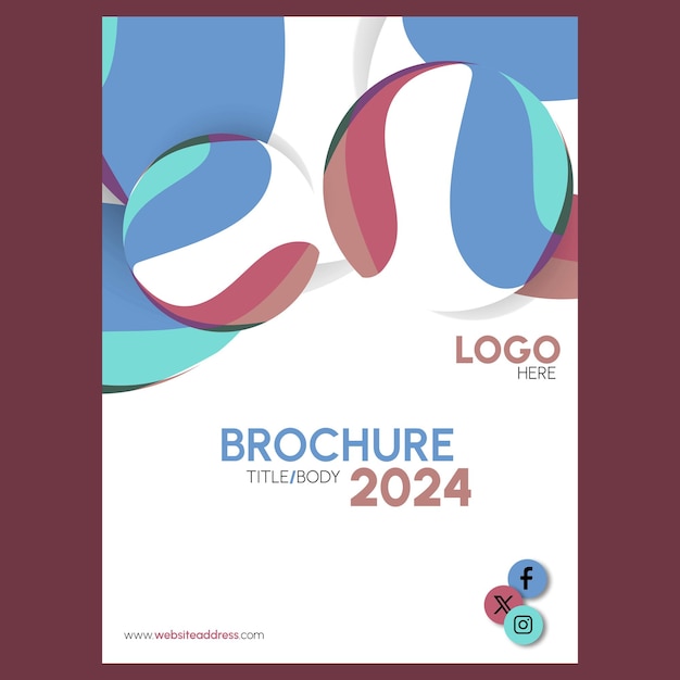 Cubierta de folleto con elementos de diseño circular de colores mínimos