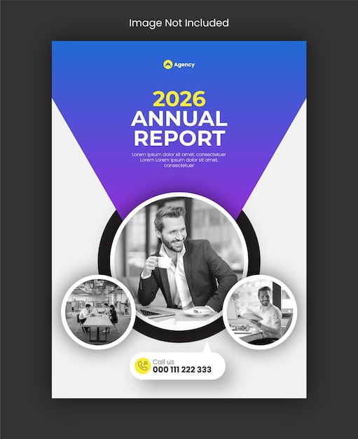 Cubierta de folleto o folleto de informe anual para una agencia empresarial
