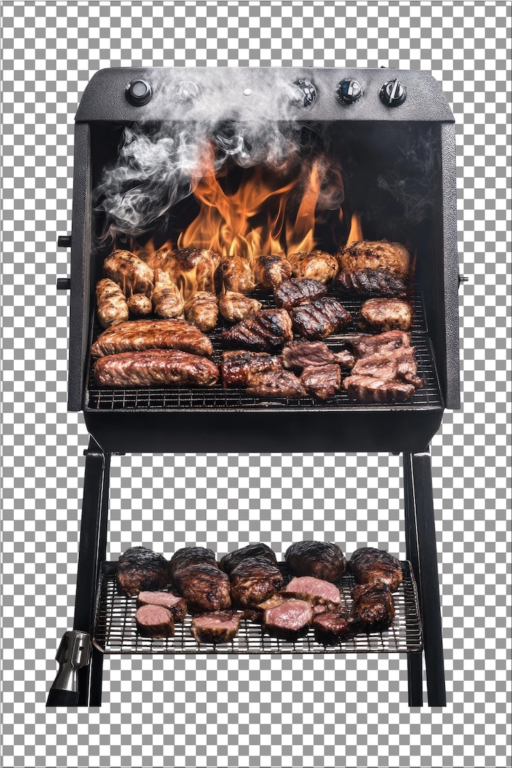 Cubierta para fumadores de barbacoa Protege a su fumador de los elementos Hiperrealista Isolado blanco sencillo Transp