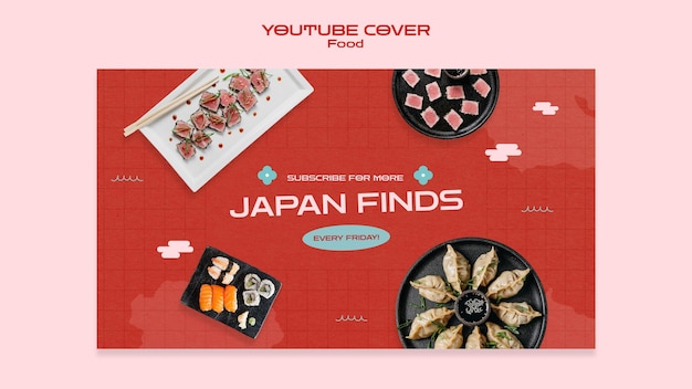 Cubierta de YouTube de comida japonesa