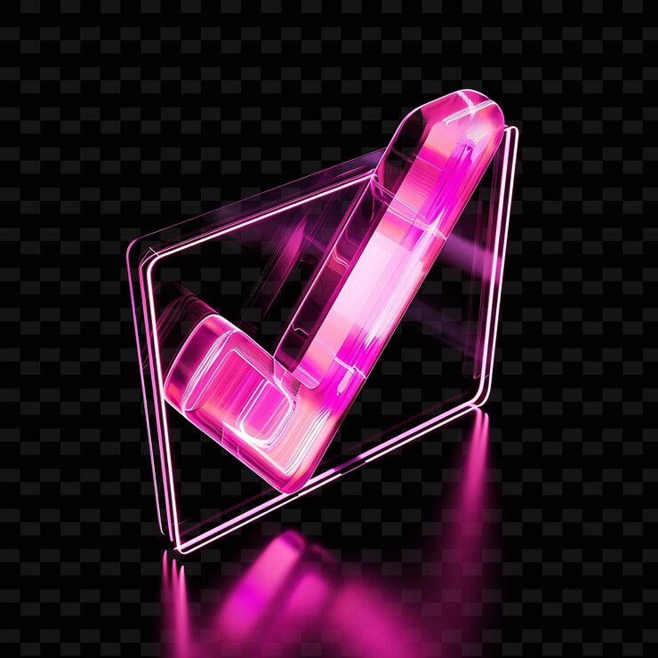 PSD un cubo 3d con una luz rosada y púrpura