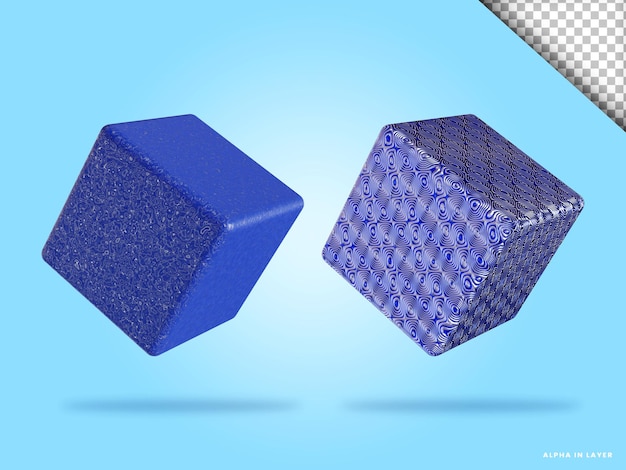 PSD cubo 3d render ilustração isolada