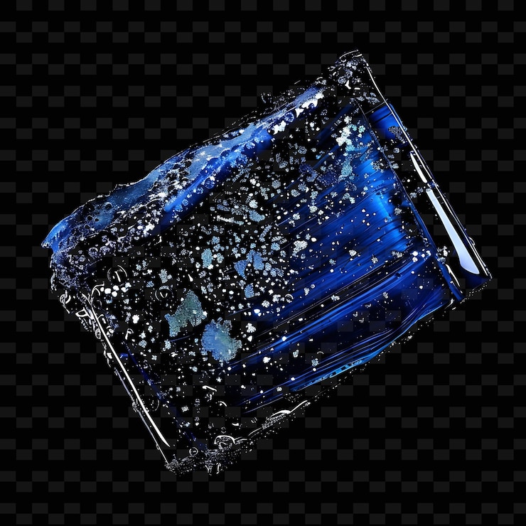 PSD un cubo azul y negro con un líquido azul en él