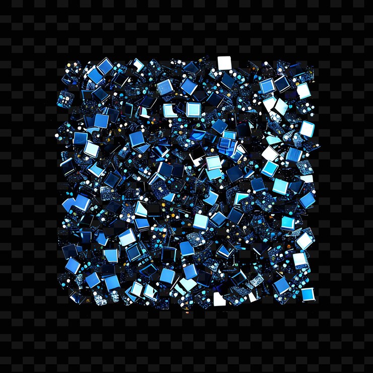 PSD un cubo azul con un patrón de cuadrados y la palabra " x " en él