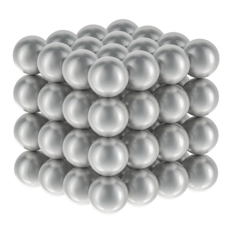 PSD cubo de bolas magnéticas renderizado en 3d aislado en un fondo transparente