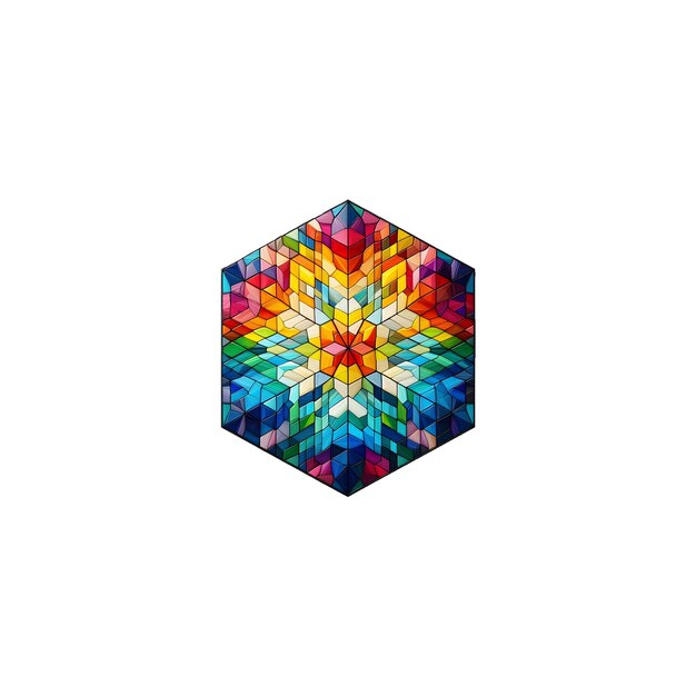 un cubo colorido que tiene un patrón de flores en él