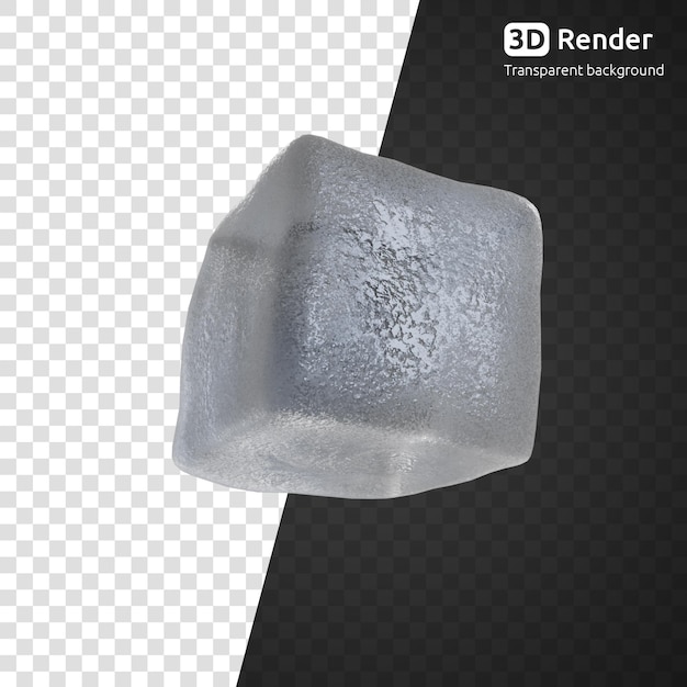 Cubo de gelo 3d renderizado isolado