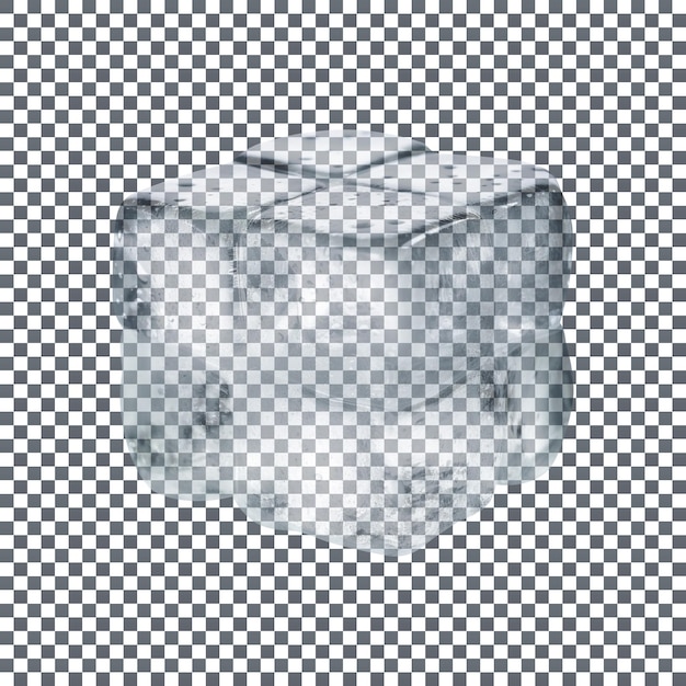 PSD cubo de gelo congelado isolado em fundo transparente
