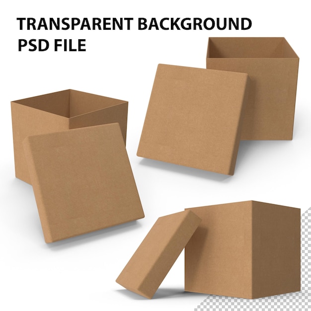 Cubo di cartone PNG