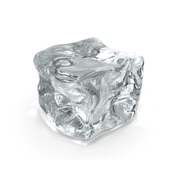 Cubo de hielo sobre un fondo blanco