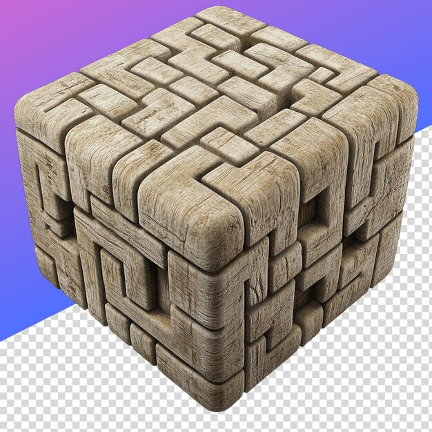 Cubo de laberinto 3D colorido para proyectos de diseño creativo