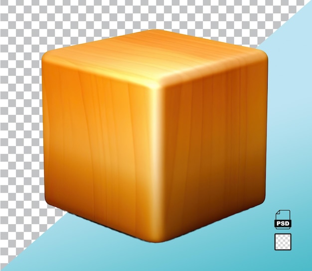 PSD un cubo de madera aislado sobre fondo blanco o transparente imagen generada por ai