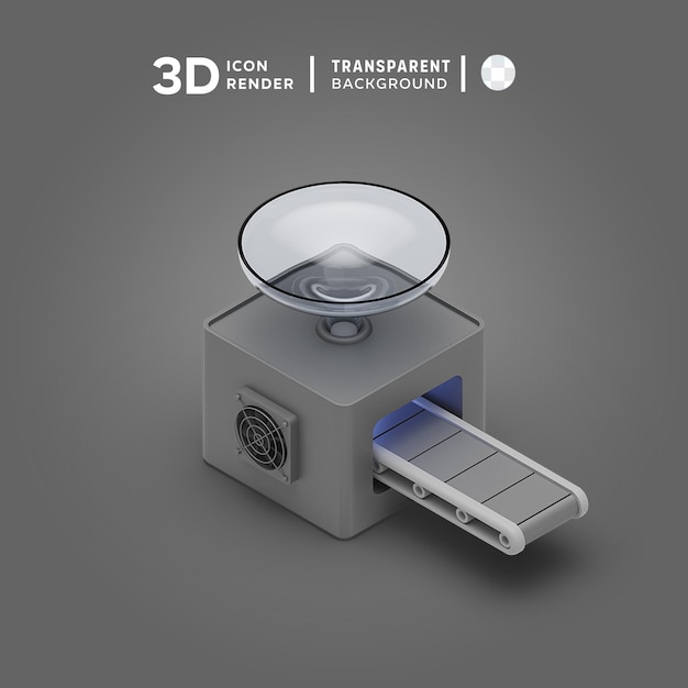 El cubo de la máquina ilustración 3d renderización icono 3d de color aislado