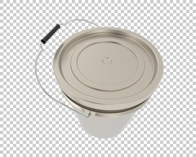 Cubo de pintura aislado sobre fondo transparente Ilustración de renderizado 3d