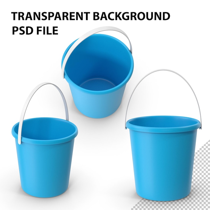 PSD cubo de plástico azul png