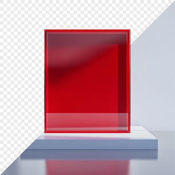 PSD un cubo rojo con una caja roja en la parte inferior