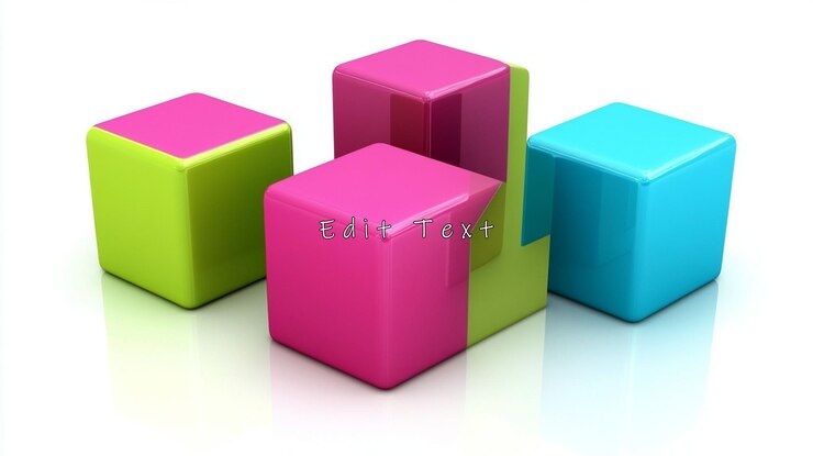 PSD cubos 3d coloridos que forman un diseño abstracto