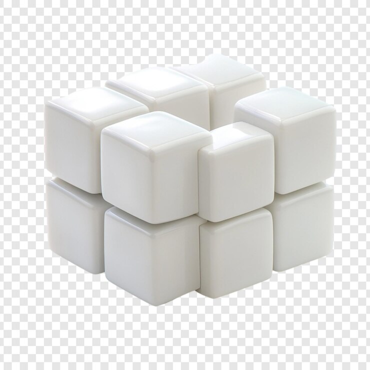 PSD cubos blancos estructura 3d abstracta diseño minimalista