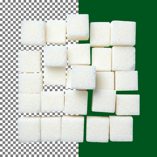 Cubos de açúcar isolados em fundo transparente png psd