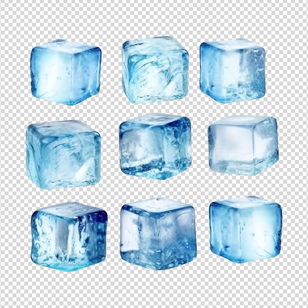 PSD cubos de gelo fundo transparente