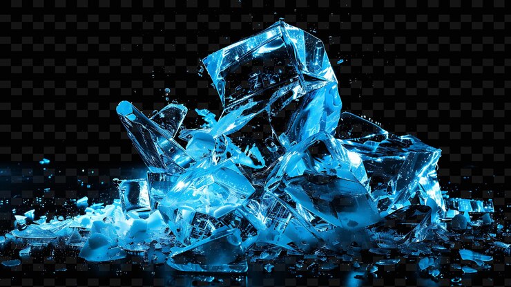 PSD los cubos de hielo son una forma popular de cristales de hielo