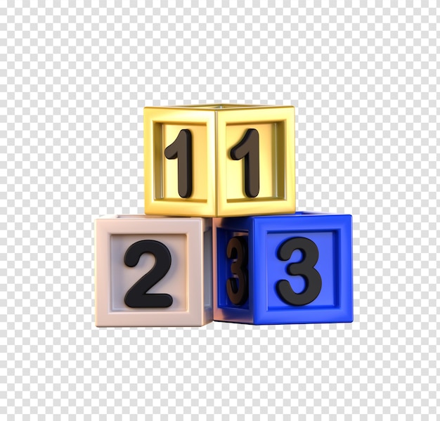 Cubos de números coloridos para aprender y jugar