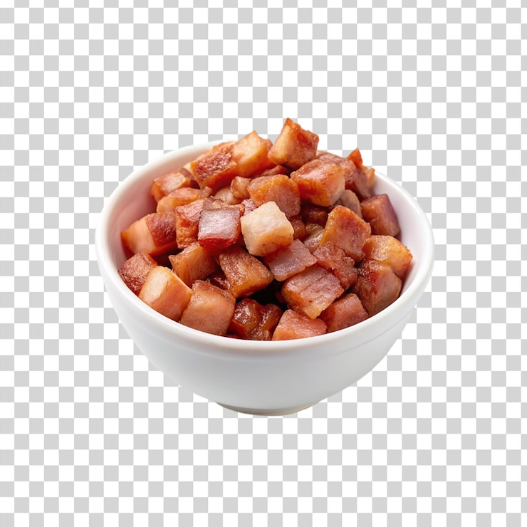 PSD cubos de tocino sobre un fondo transparente