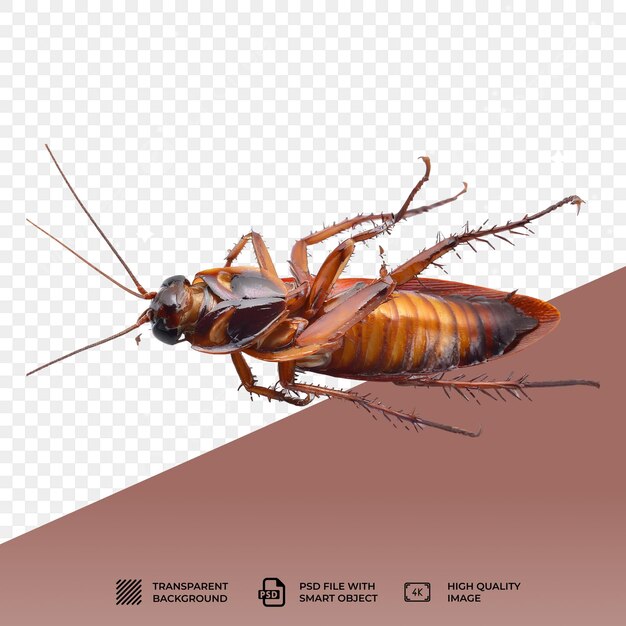 La cucaracha roja psd aislada sobre un fondo transparente