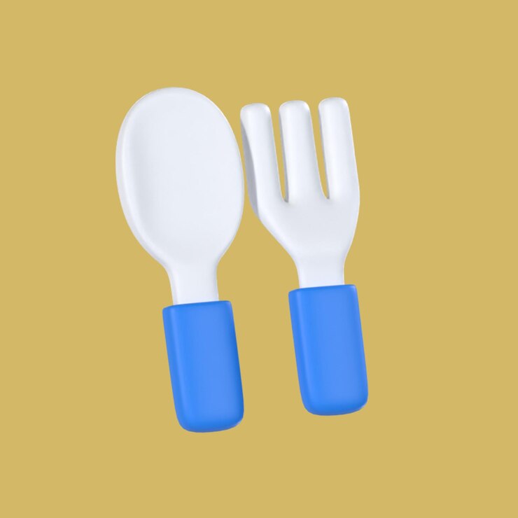 PSD cucchiaio e forchetta illustrazione 3d