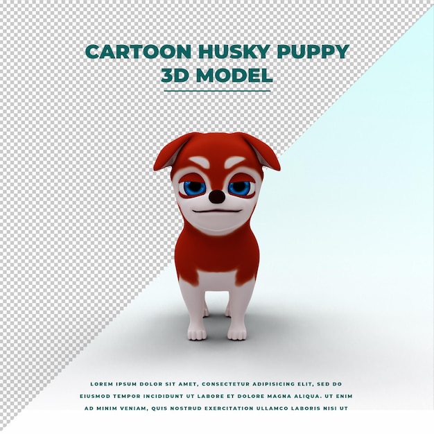 cucciolo di husky dei cartoni animati