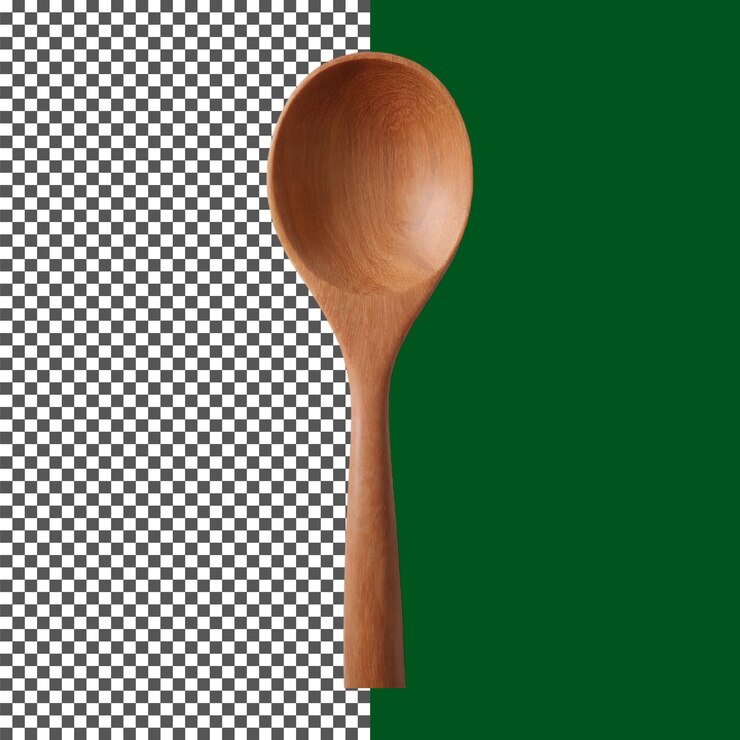 PSD cuchara de bambú natural para uso en la cocina sobre un fondo transparente png psd